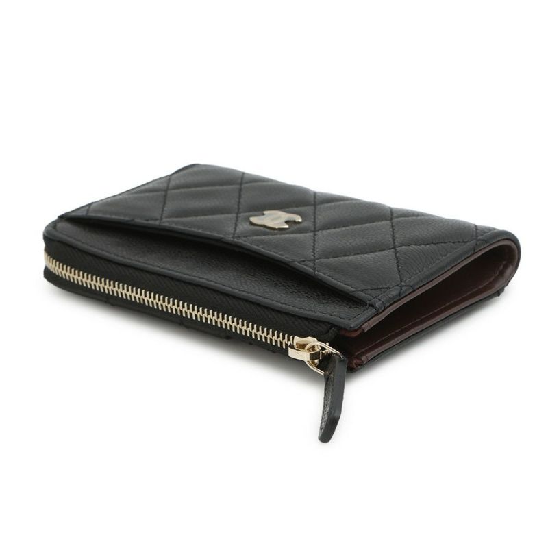 シャネル コインケース マトラッセ ココマーク キャビアスキン AP3179 CHANEL フラグメント カードケース 黒