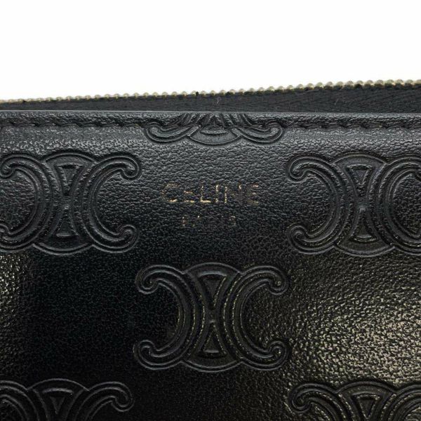 セリーヌ 長財布 トリオンフ ラウンドジップ レザー CELINE 財布 黒