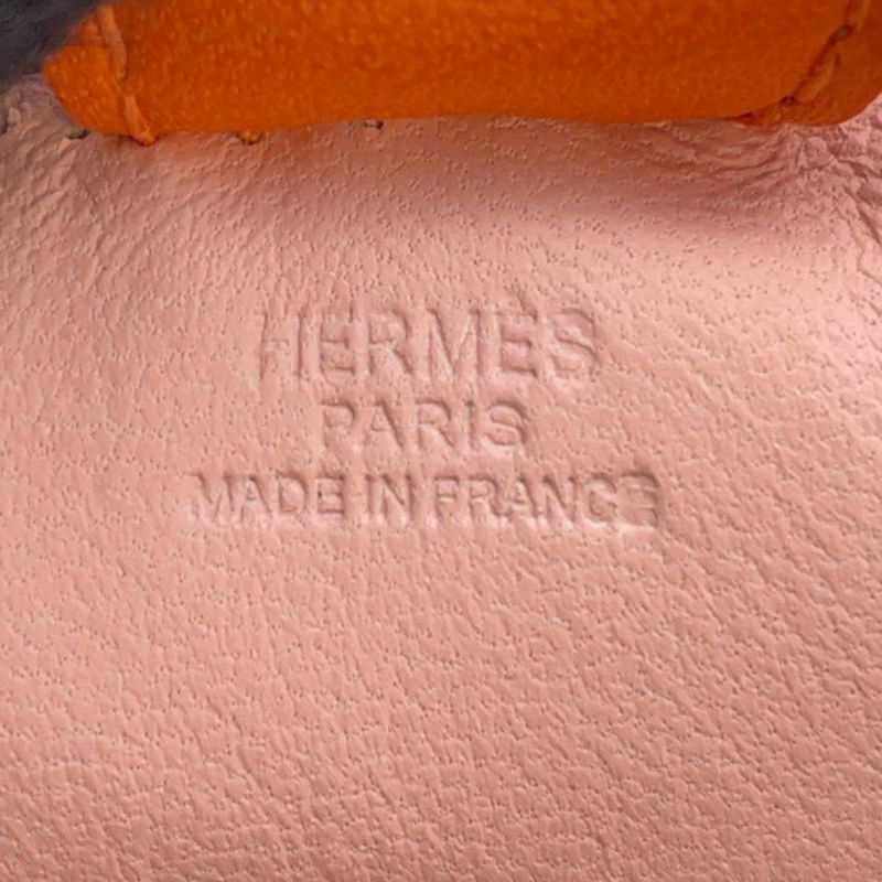 エルメス バッグチャーム ロデオ PM ローズサクラ/ローズジャイプール/オレンジ ラムスキン