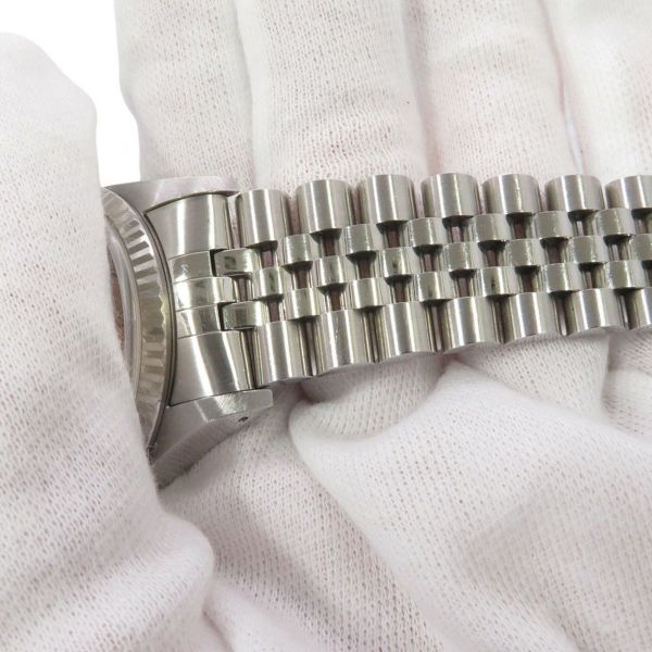 ロレックス デイトジャスト36 ランダムシリアル ルーレット SS/K18ホワイトゴールド 10Pダイヤ 116234G 腕時計 シルバー文字盤