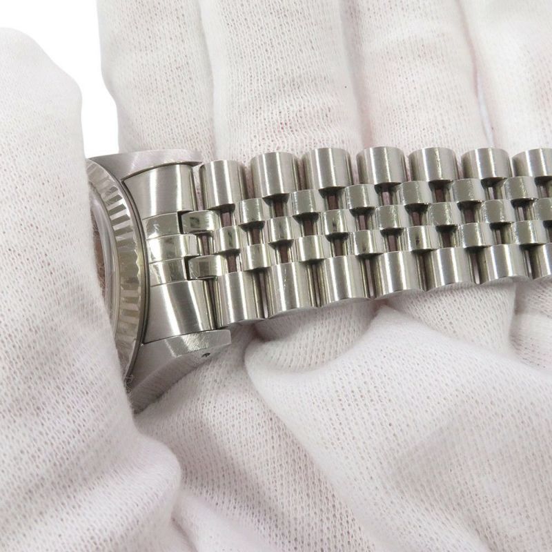 ロレックス デイトジャスト36 ランダムシリアル ルーレット SS/K18ホワイトゴールド 10Pダイヤ 116234G 腕時計 シルバー文字盤