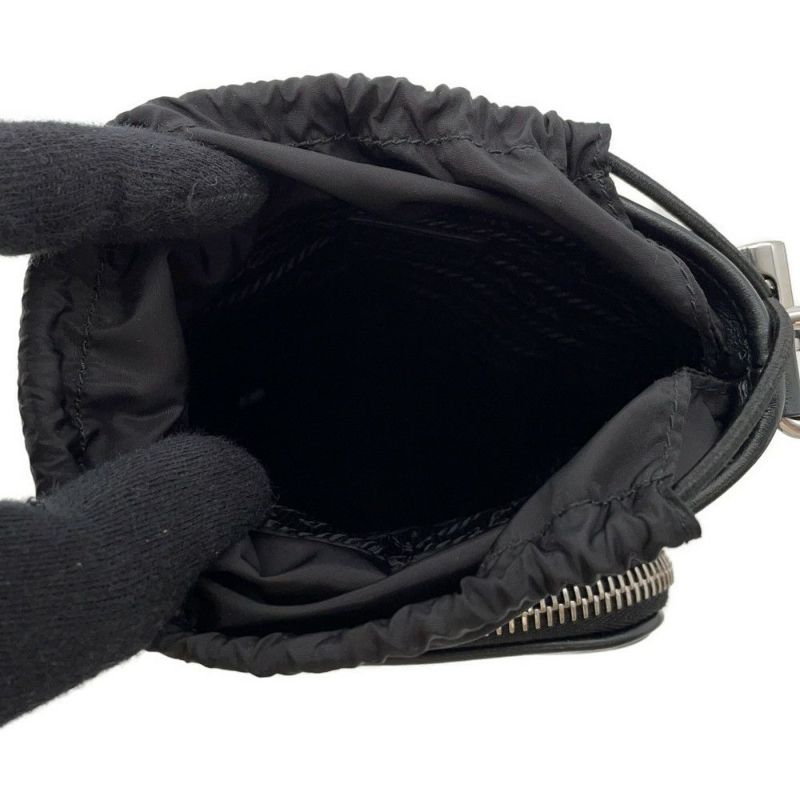 プラダ ショルダーバッグ スマートフォンケース カーフレザー ナイロン 2ZH155 PRADA 黒 フォンホルダー