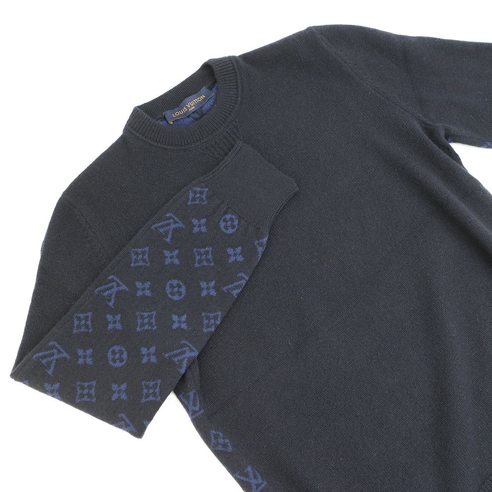 ルイヴィトン セーター モノグラム ハーフアンドハーフ カシミヤ メンズサイズS LOUIS VUITTON 長袖