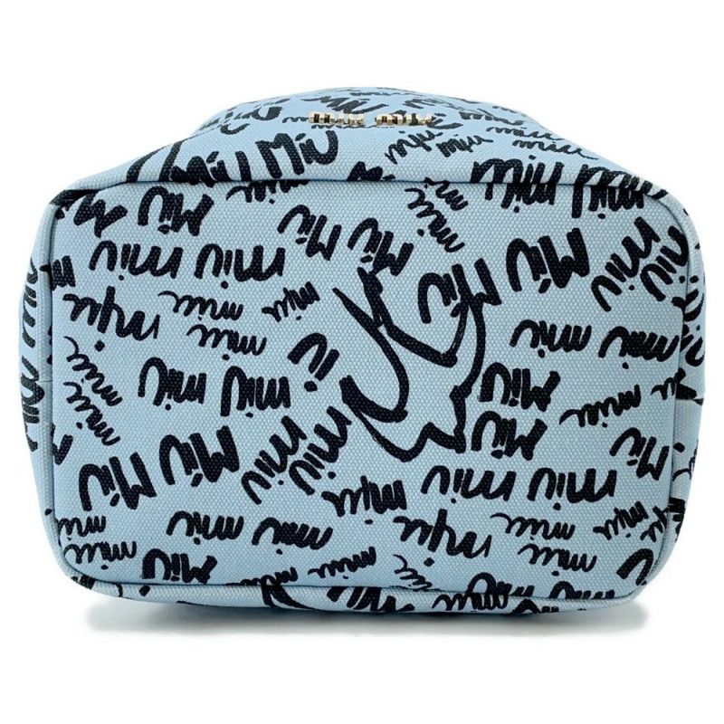 ミュウミュウ ハンドバッグ 巾着バッグ ロゴ キャンバス 5RM008 Miu Miu ツバメ