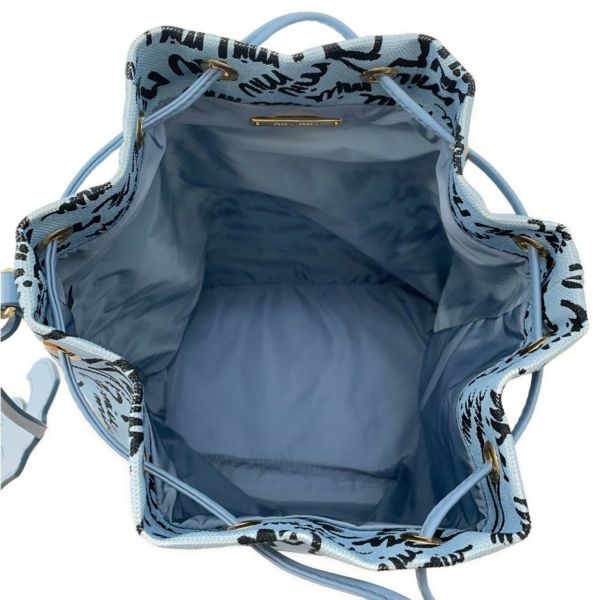 ミュウミュウ ハンドバッグ 巾着バッグ ロゴ キャンバス 5RM008 Miu Miu ツバメ