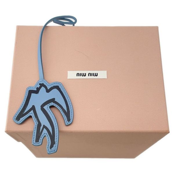 ミュウミュウ ハンドバッグ 巾着バッグ ロゴ キャンバス 5RM008 Miu Miu ツバメ