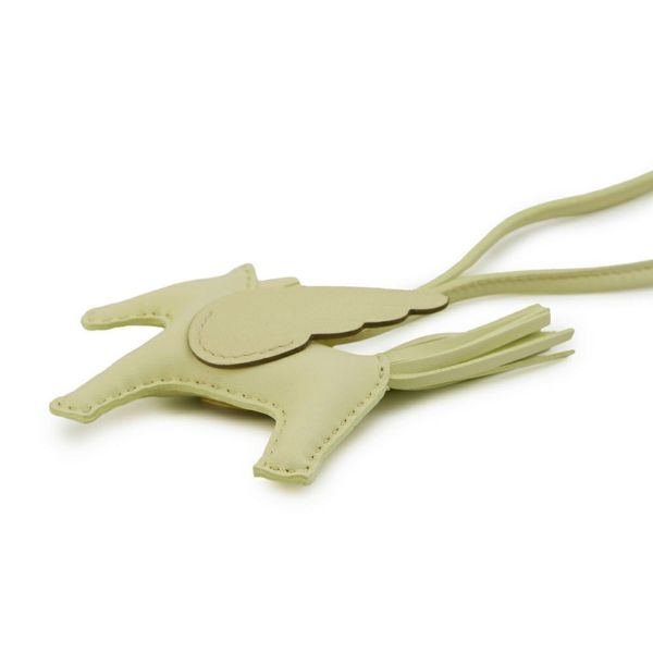 エルメス バッグチャーム ロデオPM ペガサス ジョーヌミルトン ラムスキン W刻印