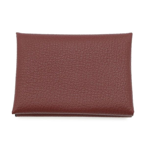 エルメス コインケース カルヴィ デュオ ルージュアッシュ/シルバー金具 シェブルミゾル W刻印