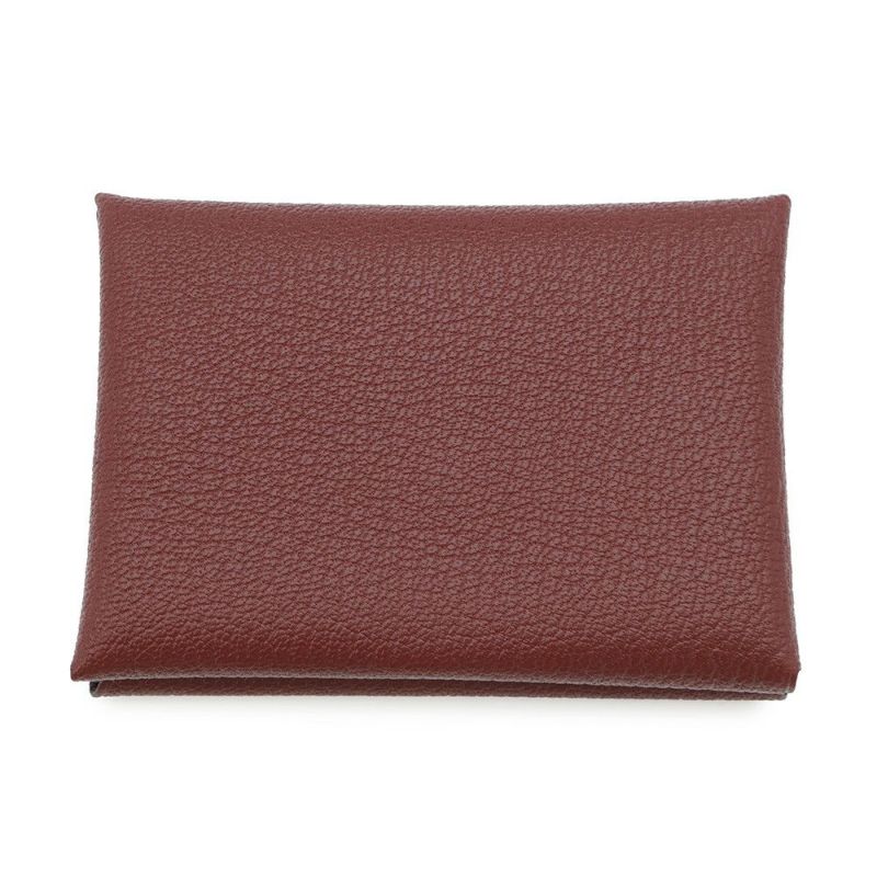 エルメス コインケース カルヴィ デュオ ルージュアッシュ/シルバー金具 シェブルミゾル W刻印