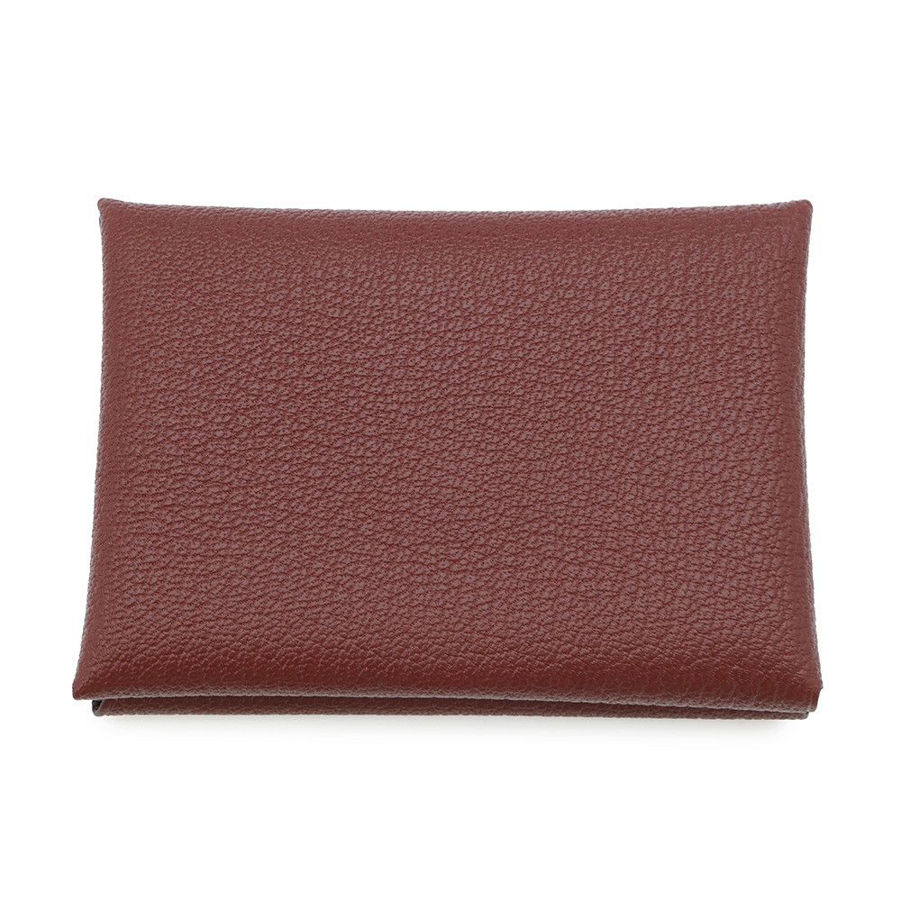 エルメス コインケース カルヴィ デュオ ルージュアッシュ/シルバー金具 シェブルミゾル W刻印