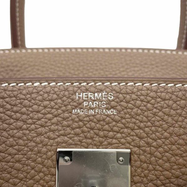 エルメス バーキン30 エトゥープ/シルバー金具 トゴ W刻印 HERMES Birkin ハンドバッグ