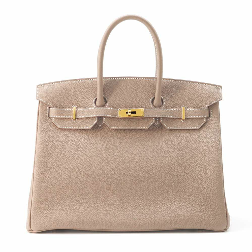 エルメス バーキン35 エトゥープ/ゴールド金具 トゴ W刻印 HERMES Birkin ハンドバッグ