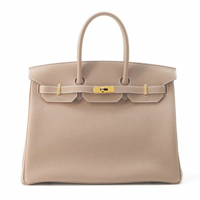 エルメス バーキン35 エトゥープ/ゴールド金具 トゴ W刻印 HERMES Birkin ハンドバッグ