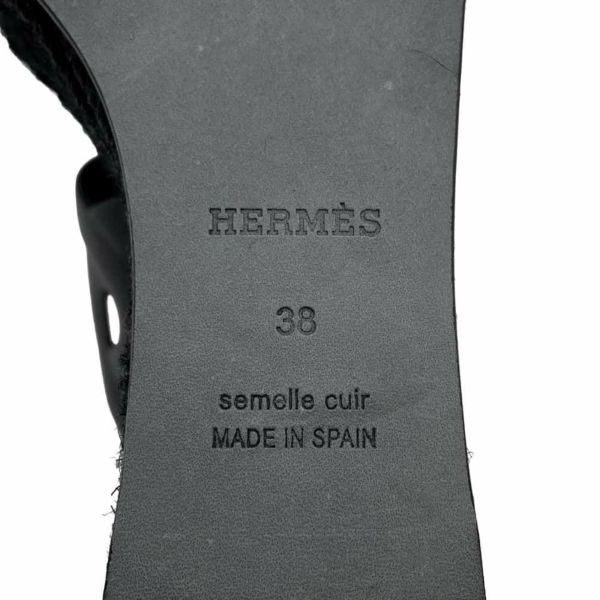 エルメス サンダル エスパドリーユ イテア 30 レディースサイズ38 HERMES 靴 黒