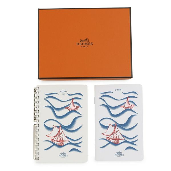 エルメス 手帳カバー アジェンダ PM ナタ/シルバー金具 シェブルミゾル K刻印 HERMES カバー