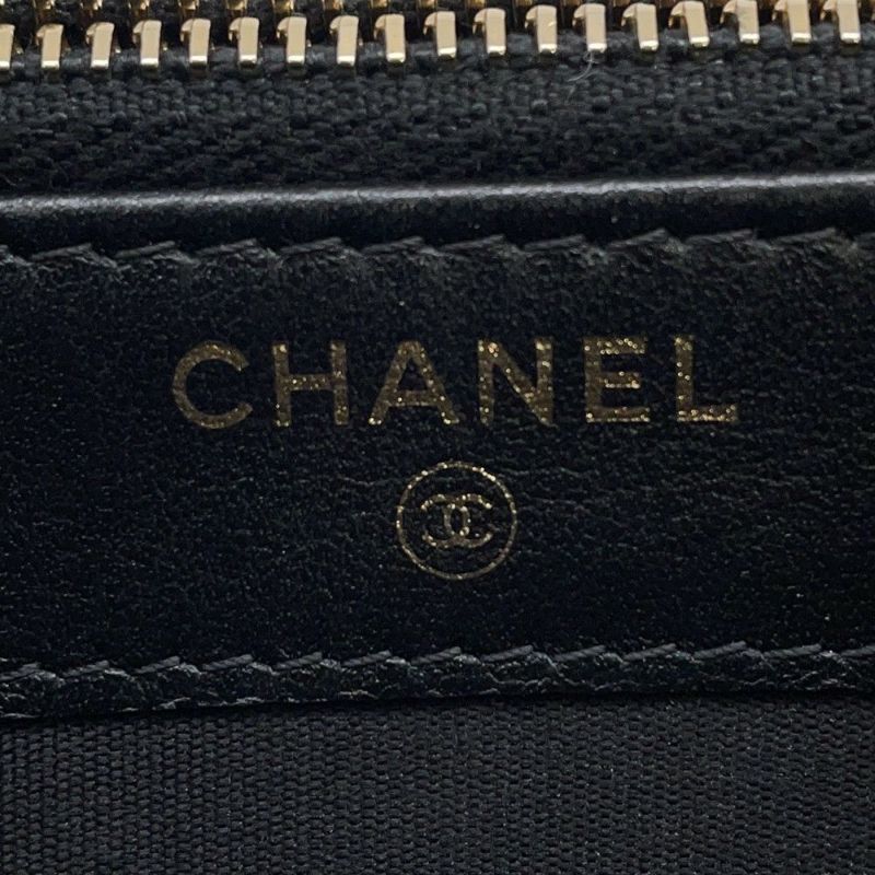 シャネル チェーンウォレット ボーイシャネル ココマーク キャビアスキン A84069 CHANEL 財布 ブラック 黒 安
