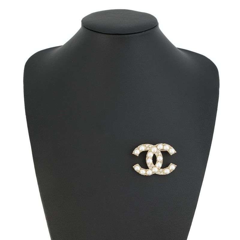 シャネル ブローチ ココマーク フェイクパール ラインストーン B24A CHANEL BROACH