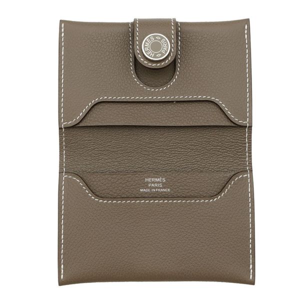 エルメス カードケース RMS エトゥープ/シルバー金具 エバーカラー K刻印 HERMES 名刺入れ