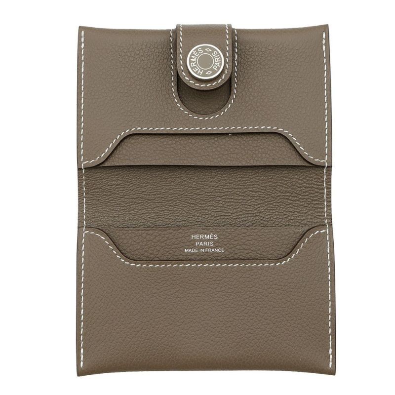 エルメス カードケース RMS エトゥープ/シルバー金具 エバーカラー K刻印 HERMES 名刺入れ