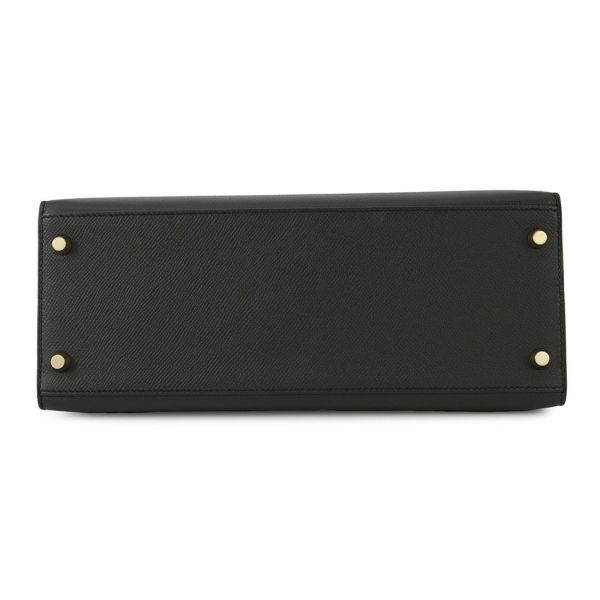 エルメス ハンドバッグ ケリー28 外縫い ブラック/ゴールド金具 エプソン T刻印 2wayショルダー 黒