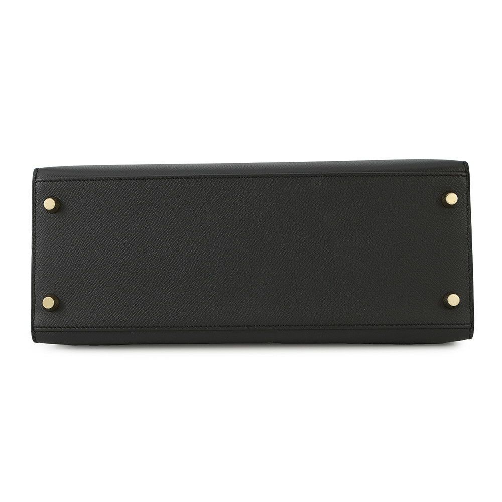 エルメス ハンドバッグ ケリー28 外縫い ブラック/ゴールド金具 エプソン T刻印 2wayショルダー 黒