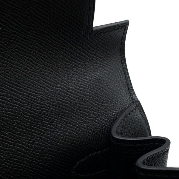 エルメス ハンドバッグ ケリー28 外縫い ブラック/ゴールド金具 エプソン T刻印 2wayショルダー 黒