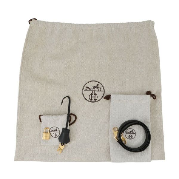 エルメス ハンドバッグ ケリー28 外縫い ブラック/ゴールド金具 エプソン T刻印 2wayショルダー 黒