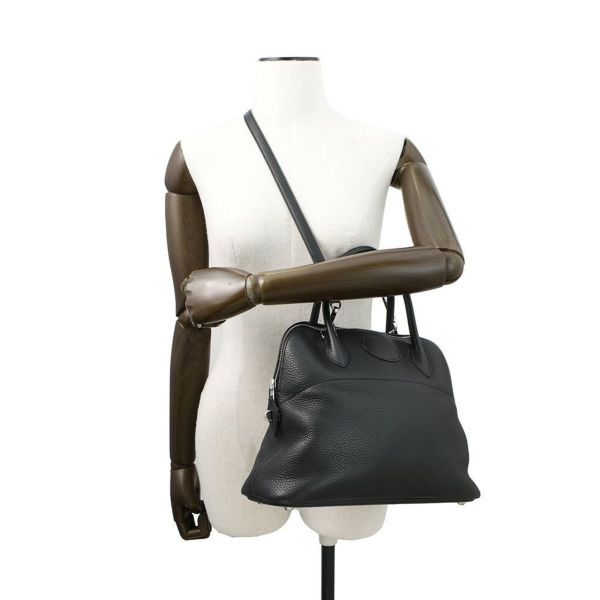 エルメス ハンドバッグ ボリード31 ブラック/シルバー金具 トリヨンクレマンス D刻印 2wayショルダー 黒