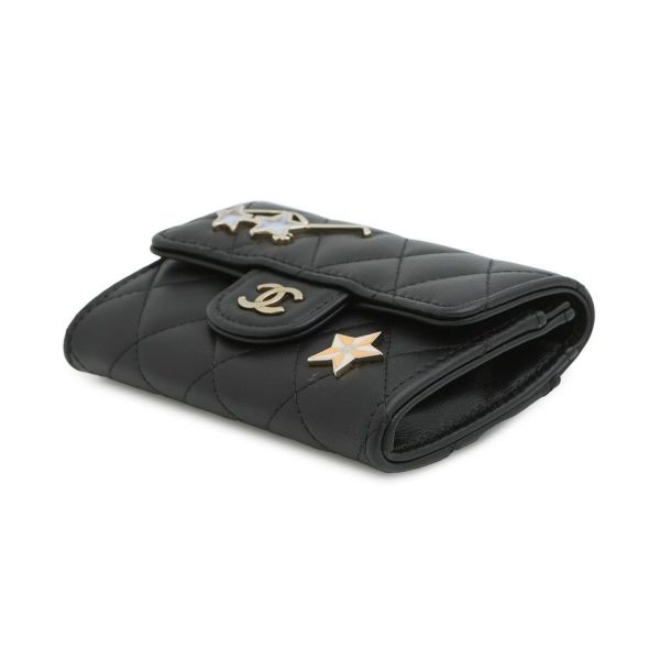 シャネル カードケース マトラッセ ココマーク クラシックカードケース ピンズ ラムスキン AP0214 CHANEL 名刺入れ 黒