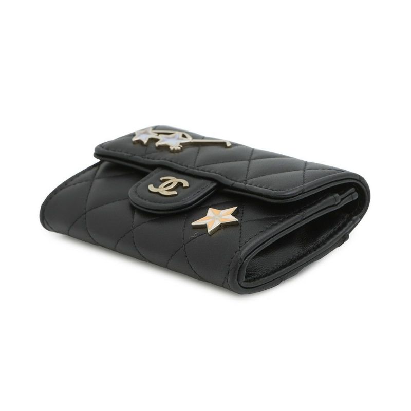 シャネル カードケース マトラッセ ココマーク クラシックカードケース ピンズ ラムスキン AP0214 CHANEL 名刺入れ 黒