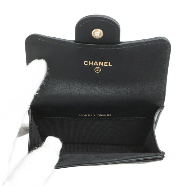 シャネル カードケース マトラッセ ココマーク クラシックカードケース ピンズ ラムスキン AP0214 CHANEL 名刺入れ 黒