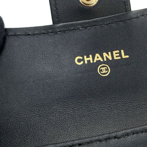 シャネル カードケース マトラッセ ココマーク クラシックカードケース ピンズ ラムスキン AP0214 CHANEL 名刺入れ 黒