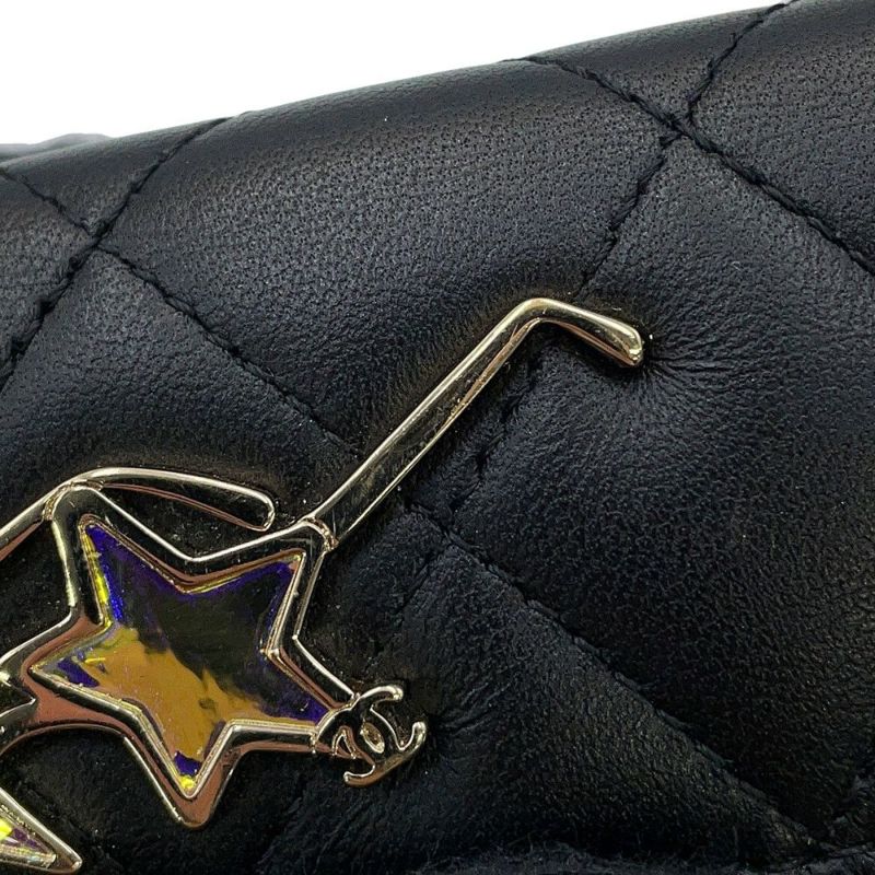 シャネル カードケース マトラッセ ココマーク クラシックカードケース ピンズ ラムスキン AP0214 CHANEL 名刺入れ 黒