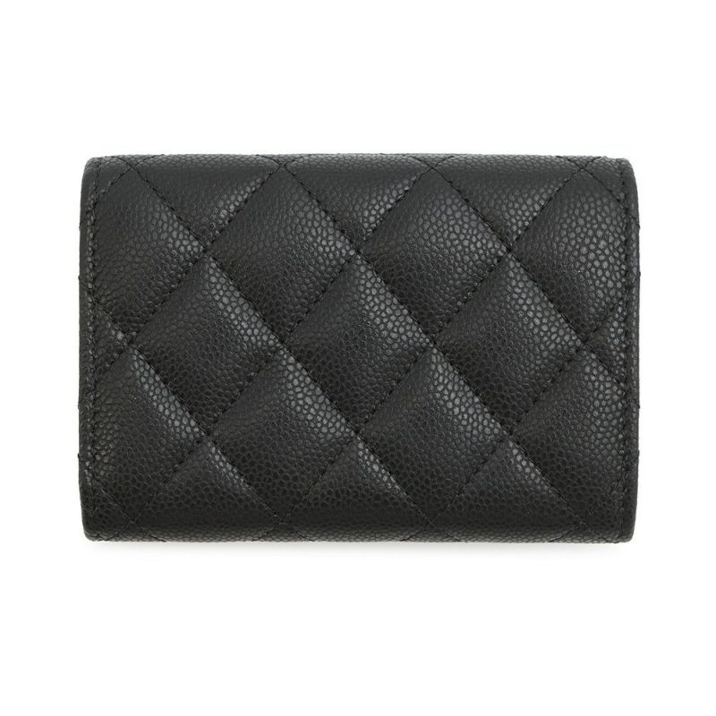 シャネル 三つ折り財布 マトラッセ ココマーク クラシック スモール フラップ ウォレット AP0230 CHANEL 黒