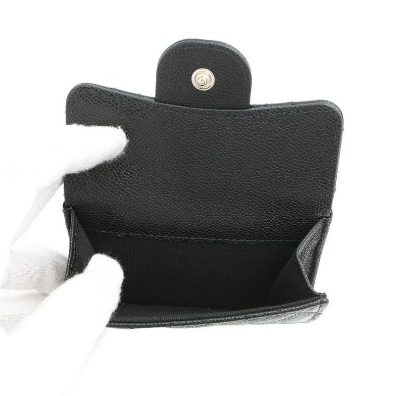 シャネル 三つ折り財布 マトラッセ ココマーク クラシック スモール フラップ ウォレット AP0230 CHANEL 黒