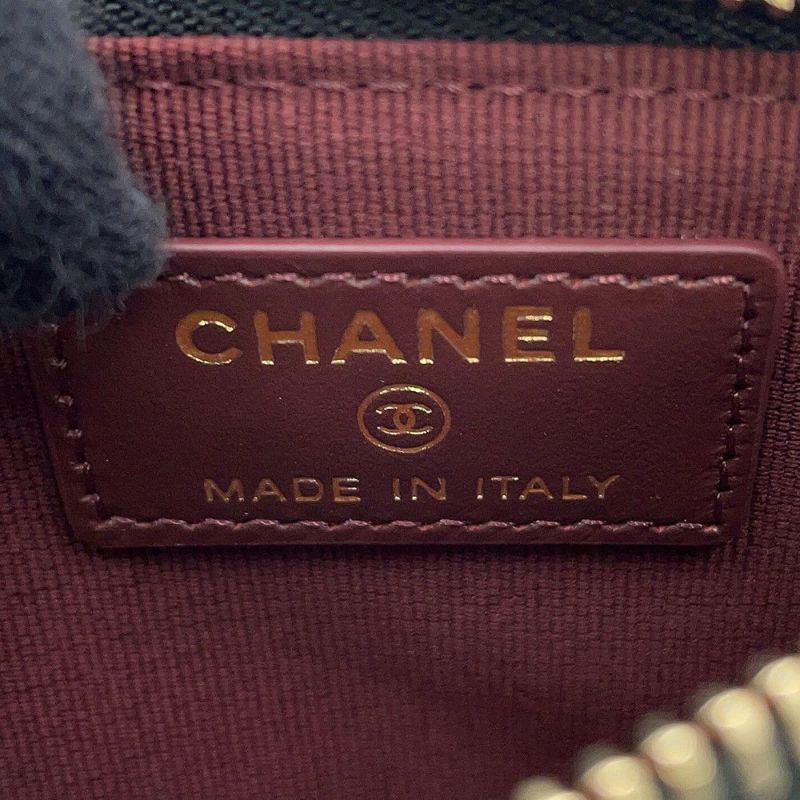 シャネル カードケース マトラッセ ココマーク クラシック ジップ フラグメントケース キャビアスキン AP2570 黒