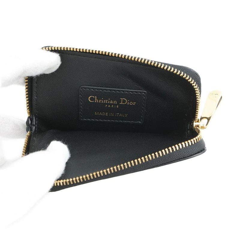 クリスチャン・ディオール コインケース カナージュ Caro Lavender ウォレット カーフレザー S5177UWHC_M900 財布 黒