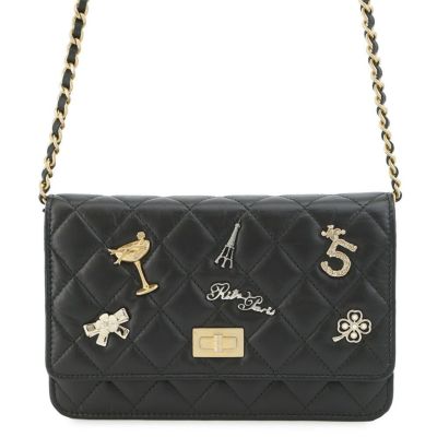 CHANEL シャネル　ウォレットチェーン　財布 クラシック チェーンウォレット - ラムスキン、ブラック