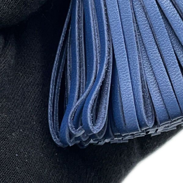 エルメス キーホルダー カルメン ブルータイ/シルバー金具 ラムスキン K刻印