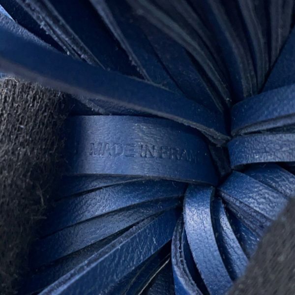 エルメス キーホルダー カルメン ブルータイ/シルバー金具 ラムスキン K刻印