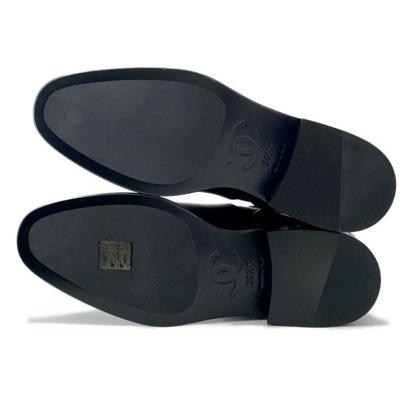 シャネル ショートブーツ ココマーク チェーン レザー レディースサイズ36 1/2C G39170 CHANEL 靴 黒