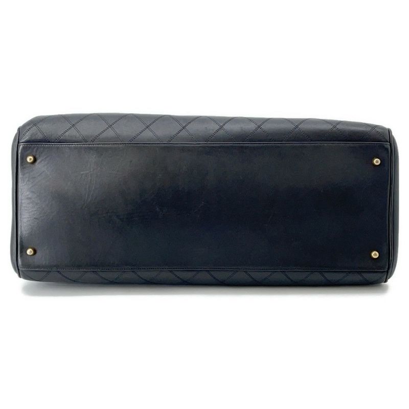 シャネル チェーントートバッグ ココマーク マトラッセ スーパーモデルバッグ レザー 黒