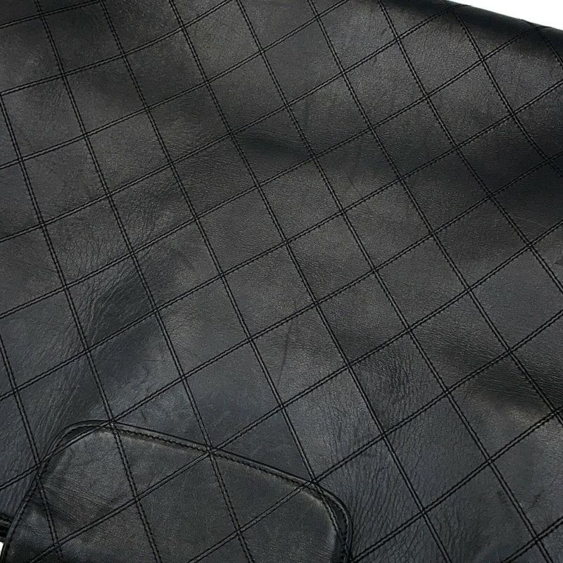 シャネル チェーントートバッグ ココマーク マトラッセ スーパーモデルバッグ レザー 黒