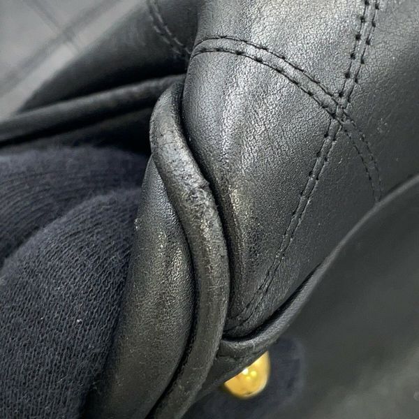 シャネル チェーントートバッグ ココマーク マトラッセ スーパーモデルバッグ レザー 黒