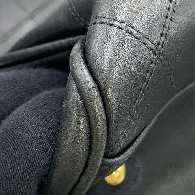 シャネル チェーントートバッグ ココマーク マトラッセ スーパーモデルバッグ レザー 黒