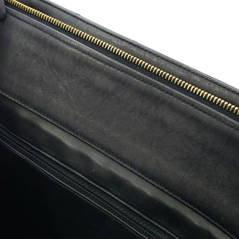 シャネル チェーントートバッグ ココマーク マトラッセ スーパーモデルバッグ レザー 黒