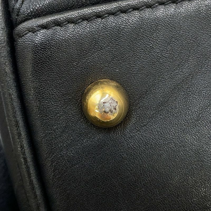 シャネル チェーントートバッグ ココマーク マトラッセ スーパーモデルバッグ レザー 黒