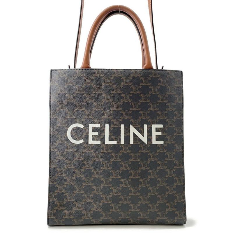 セリーヌ トートバッグ トリオンフ バーティカル カバ スモール 191542 CELINE 2way ブラウン