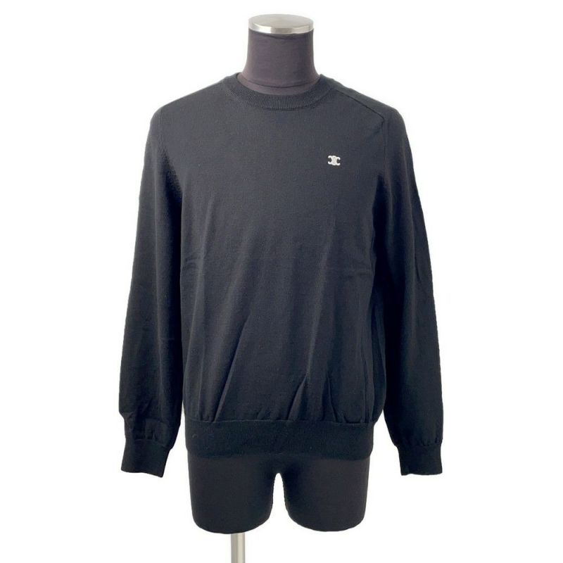 セリーヌ セーター トリオンフ クルーネックセーター メンズサイズL 2AH80322U CELINE トップス 黒