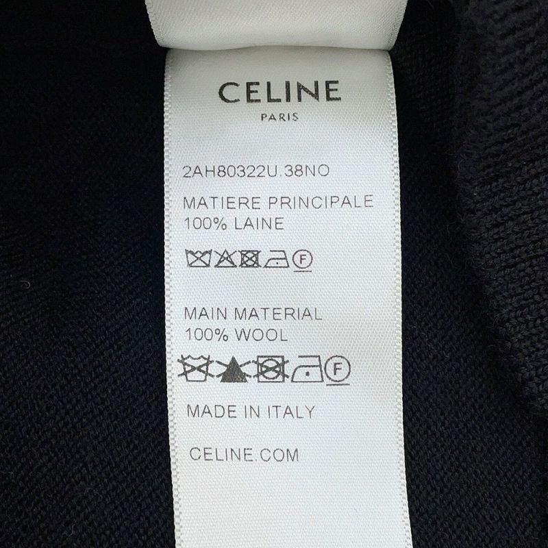 セリーヌ セーター トリオンフ クルーネックセーター メンズサイズL 2AH80322U CELINE トップス 黒